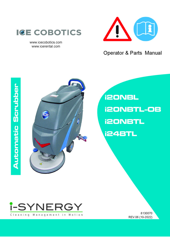 ICE Cobotics i20NBL / i20NBTL / i20NBTL-OB / i24BTL User Manual